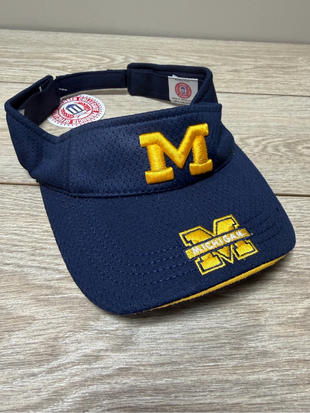 University of Michigan Wolverines Navy Puma Visor Adjustable Hook & Loop Back